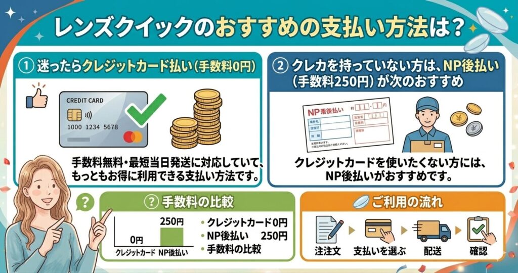 レンズクイックのおすすめのお支払い方法