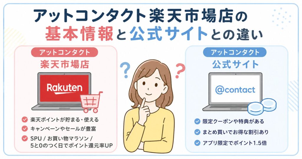 アットコンタクト楽天市場店の基本情報と公式サイトとの違い
