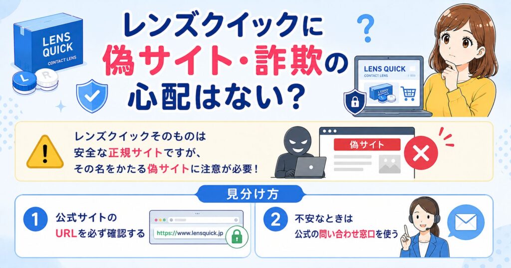 レンズクイックに偽サイト・詐欺の心配はない？偽サイトとの見分け方
