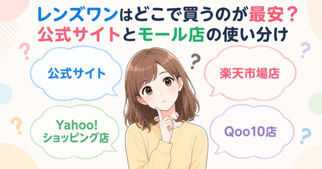 レンズワンはどこで買うのが最安？公式サイトとモール店の使い分け