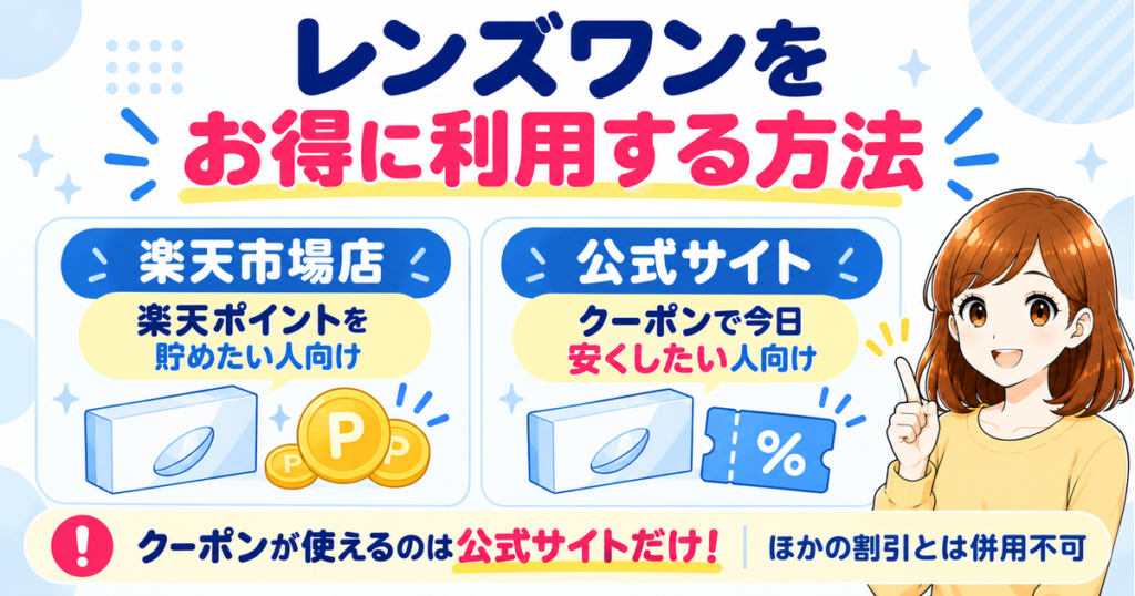レンズワンをお得に利用する方法（楽天市場店と公式サイトの使い分け）