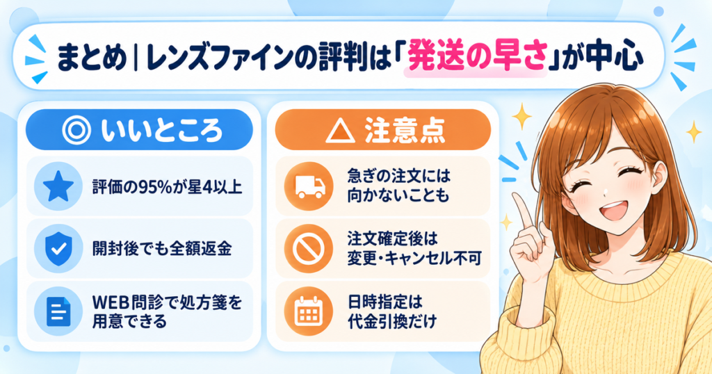 レンズファインの評判まとめ(いいところ3つと注意点3つ)
