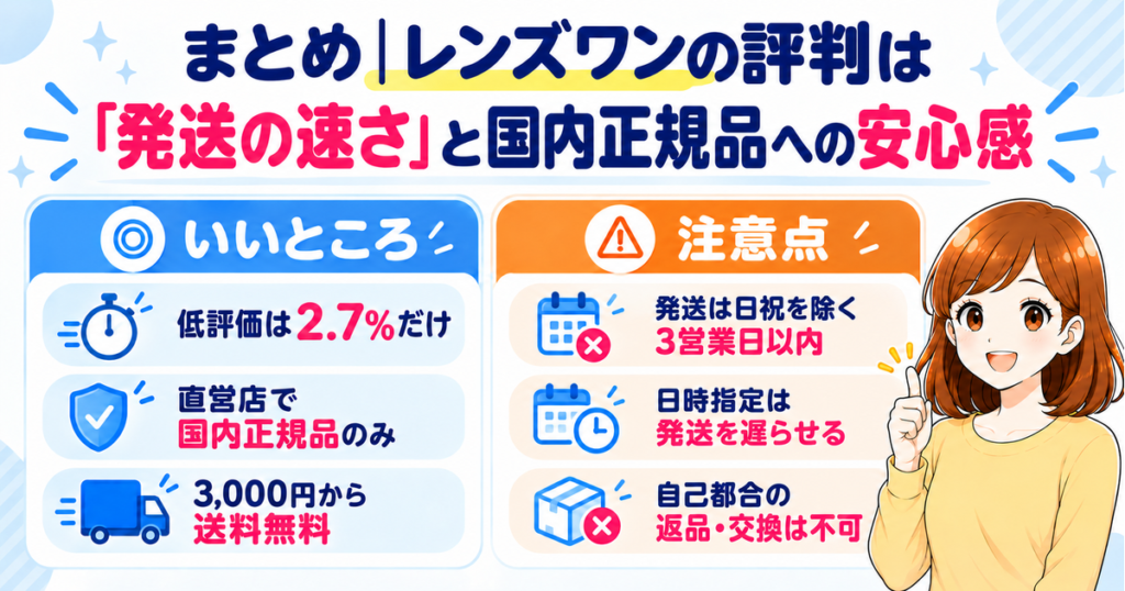 レンズワンの評判まとめ（いいところと注意点）